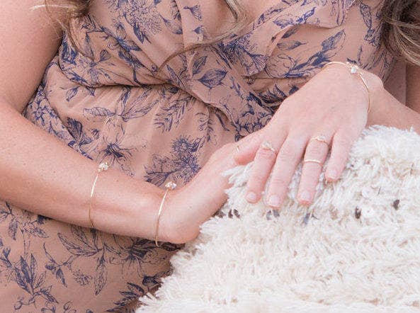 Herkimer Diamond Caged Bracelet: Sterling Silver; 7 inches