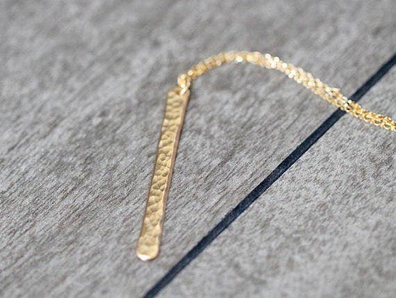 Vertical Bar Necklace: Sterling Silver 17 inches