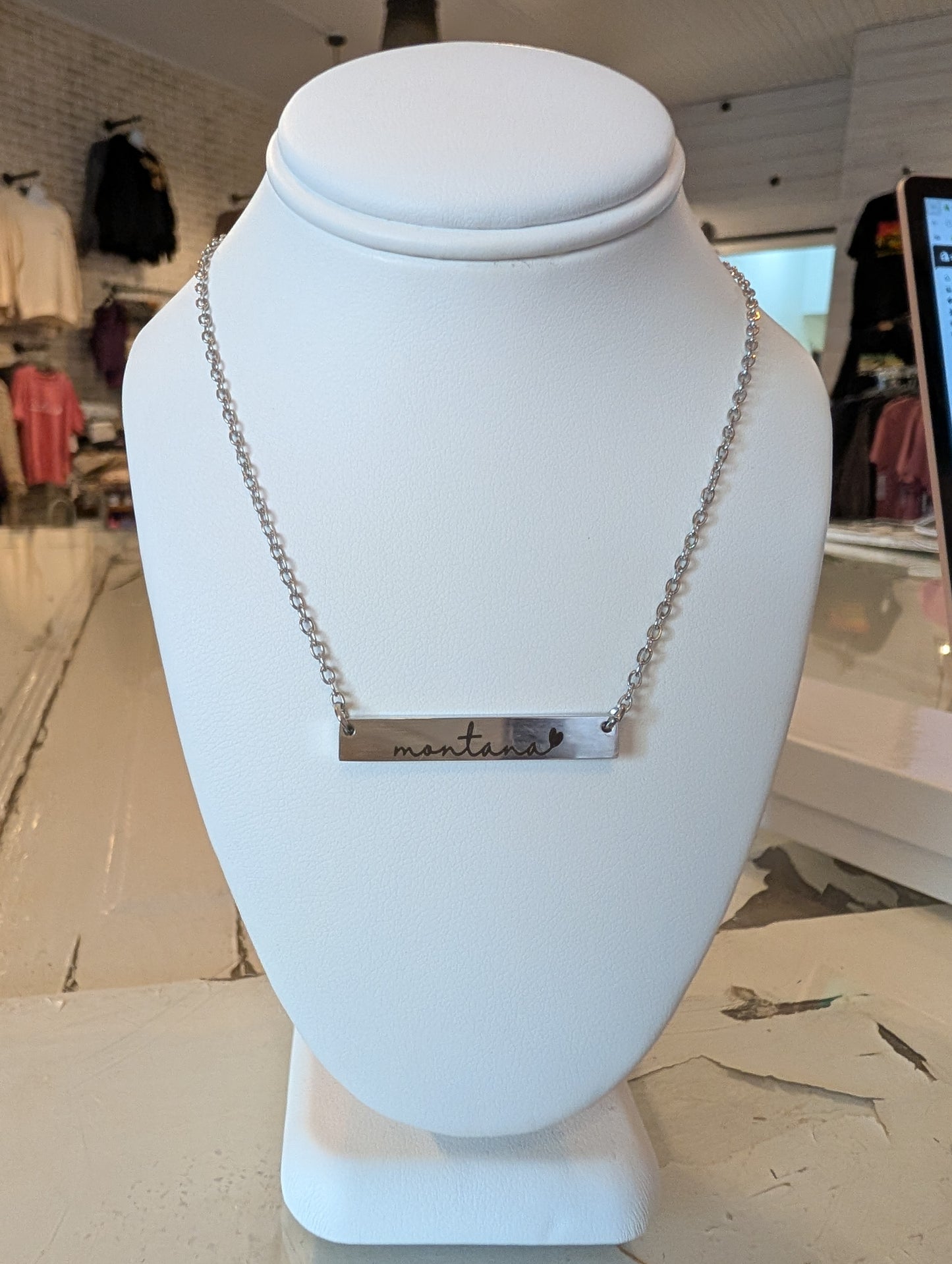 Montana Lovin' Engraved Bar Necklace