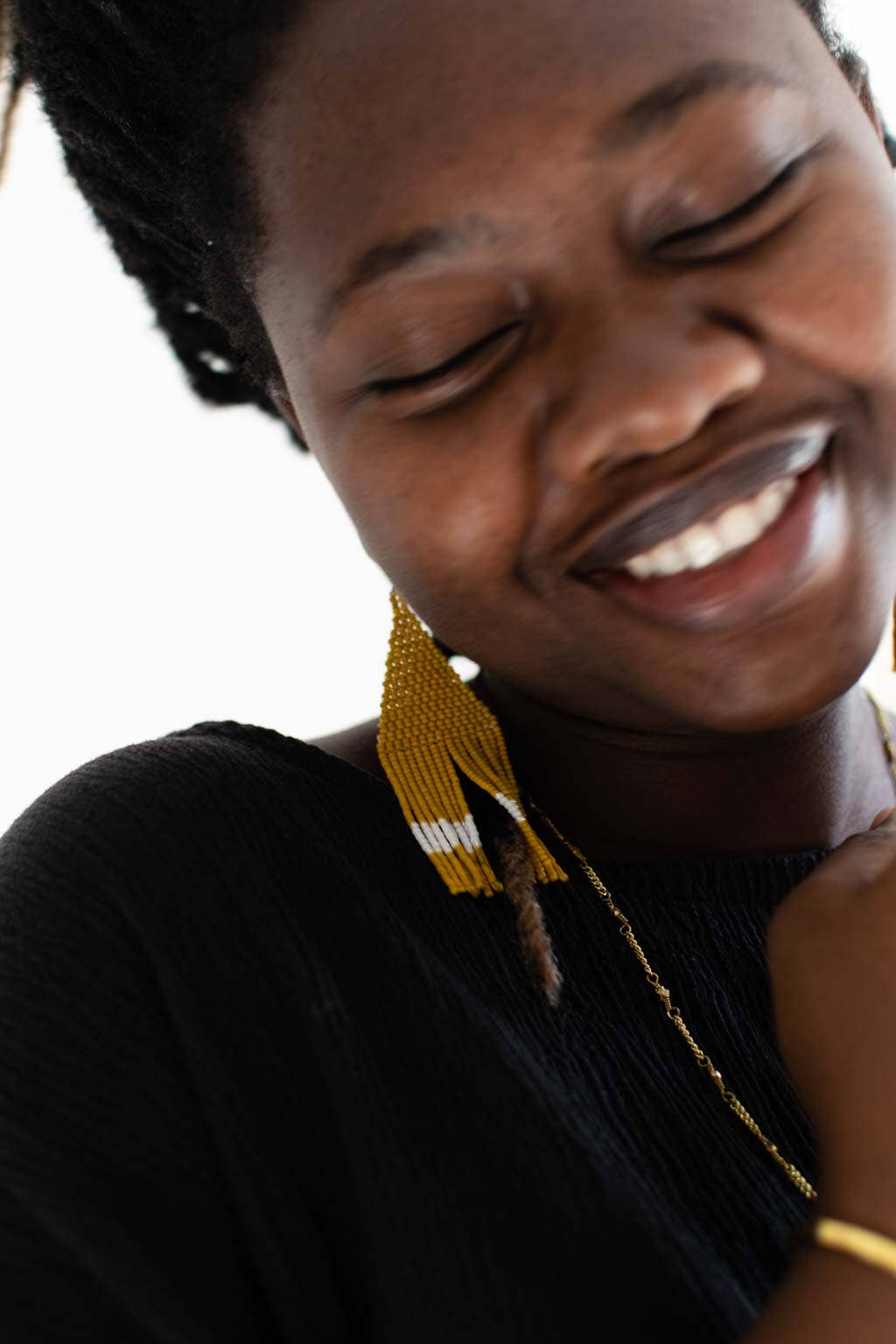 Mostaza Beaded Fringe Earrings