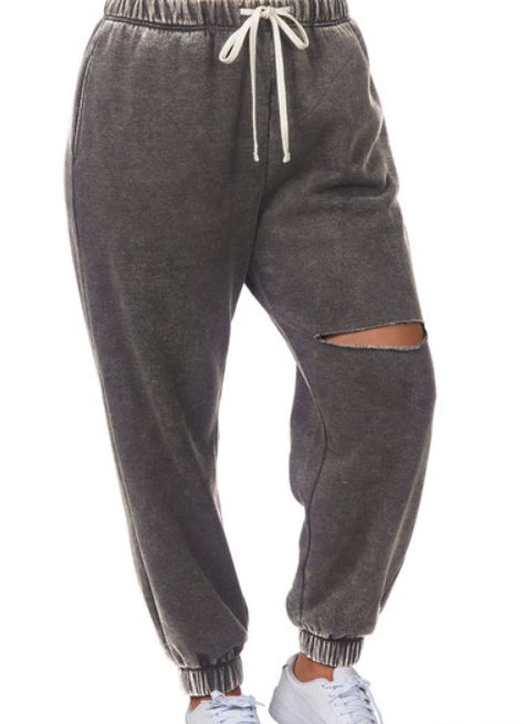 Ava Acid Wash Fleece Sweatpants