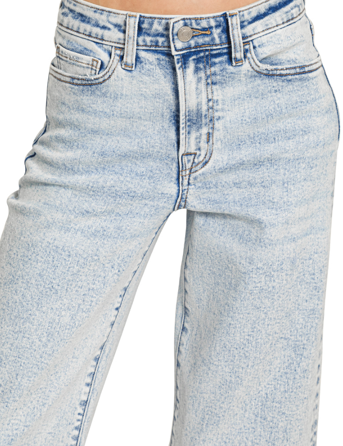 Crawford Acid Wash Denim Wide Leg Jeans