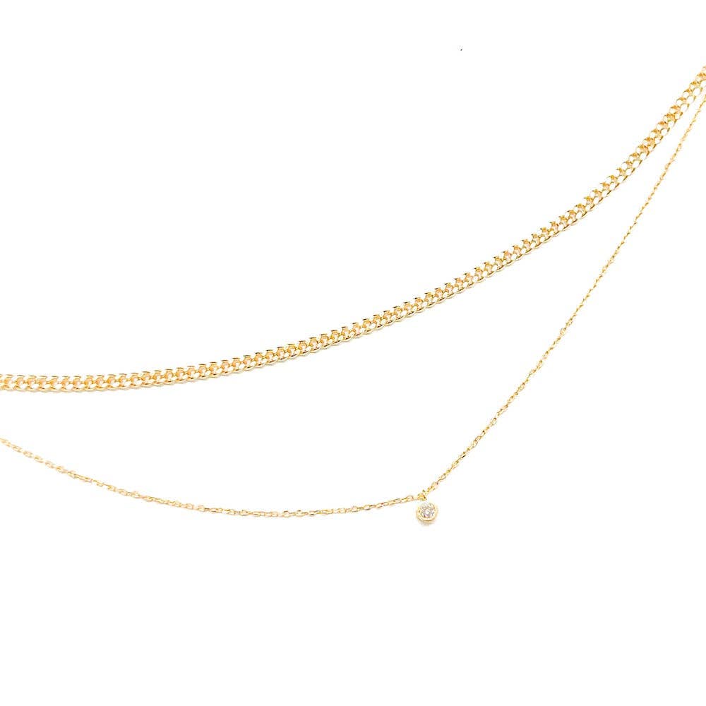 Jasmine CZ Layered Necklace: Silver