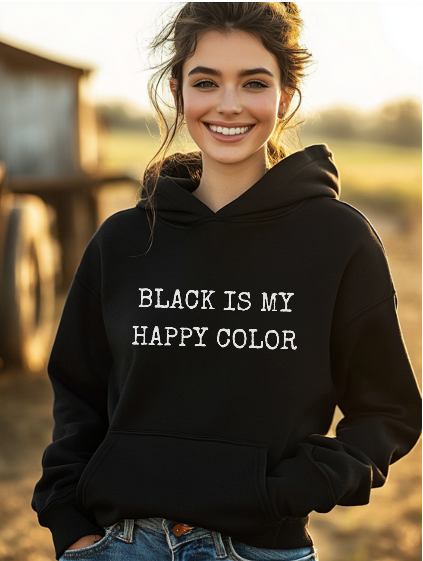 Black is my Happy Color Hoodie Sweatshirt