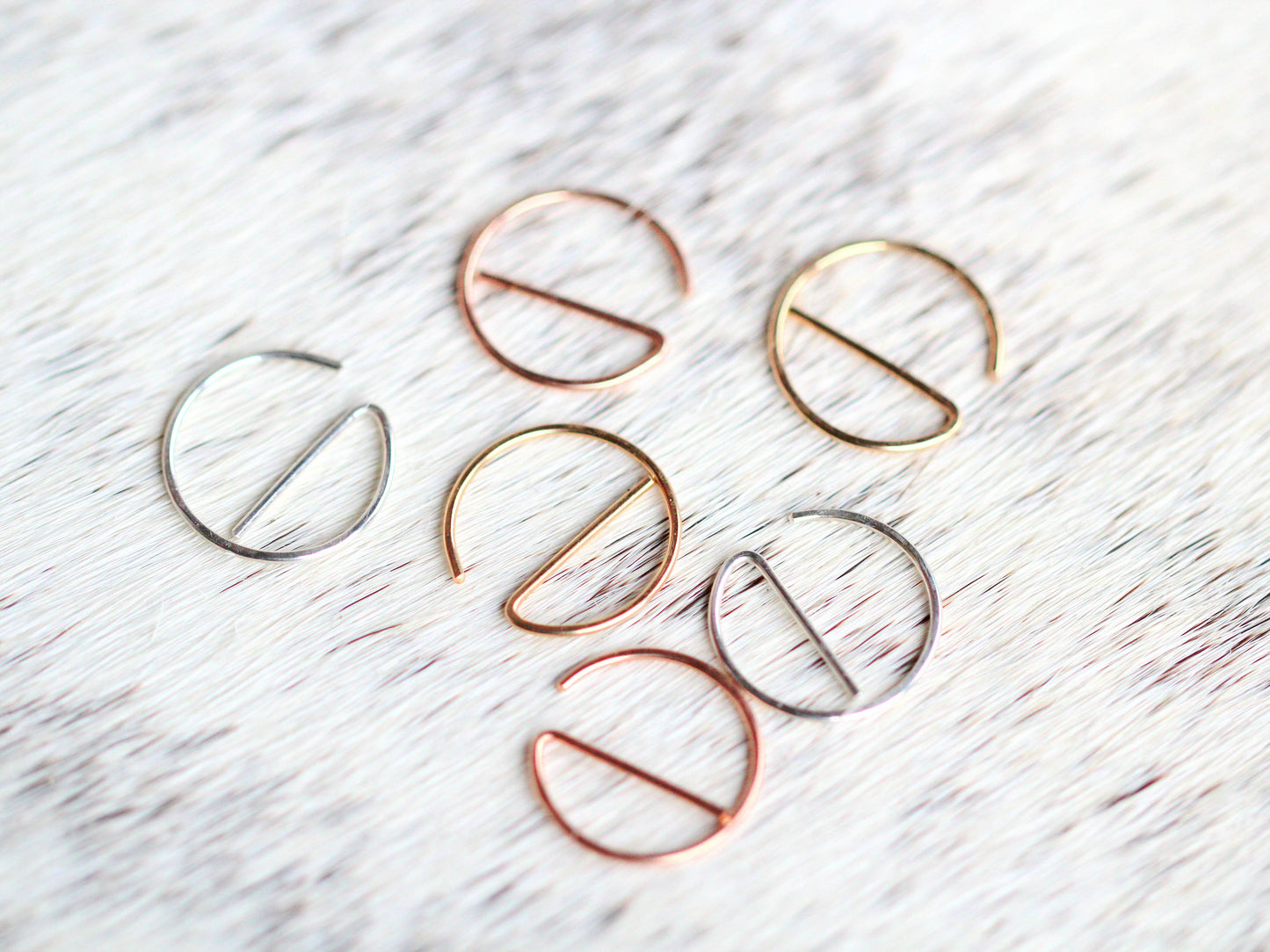 Tiny E Sliders: 14k Gold Filled