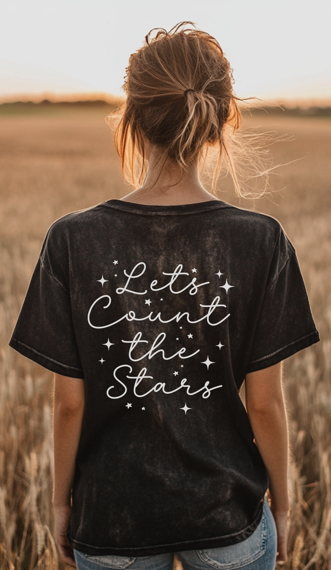 Let's Count the Stars Acid Wash T-Shirt