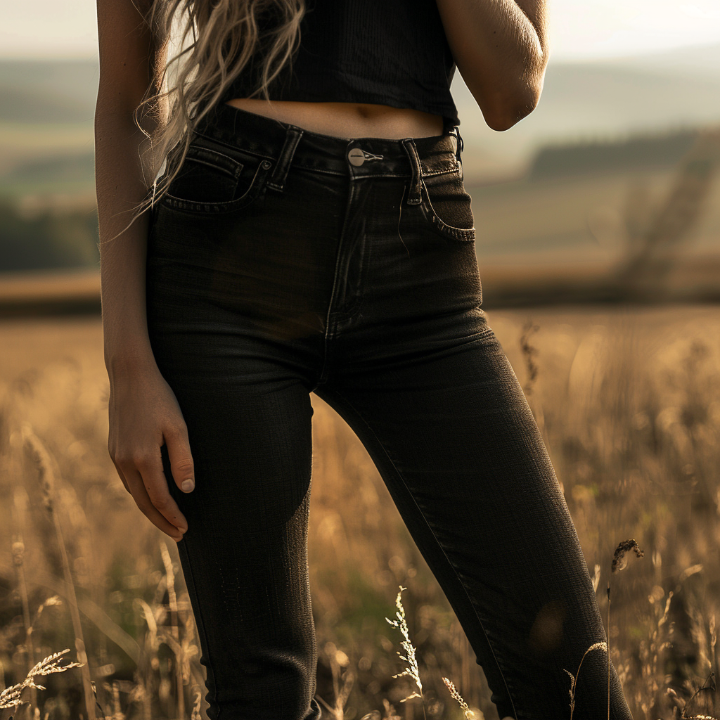 Mona Farmhouse Black Denim Pants