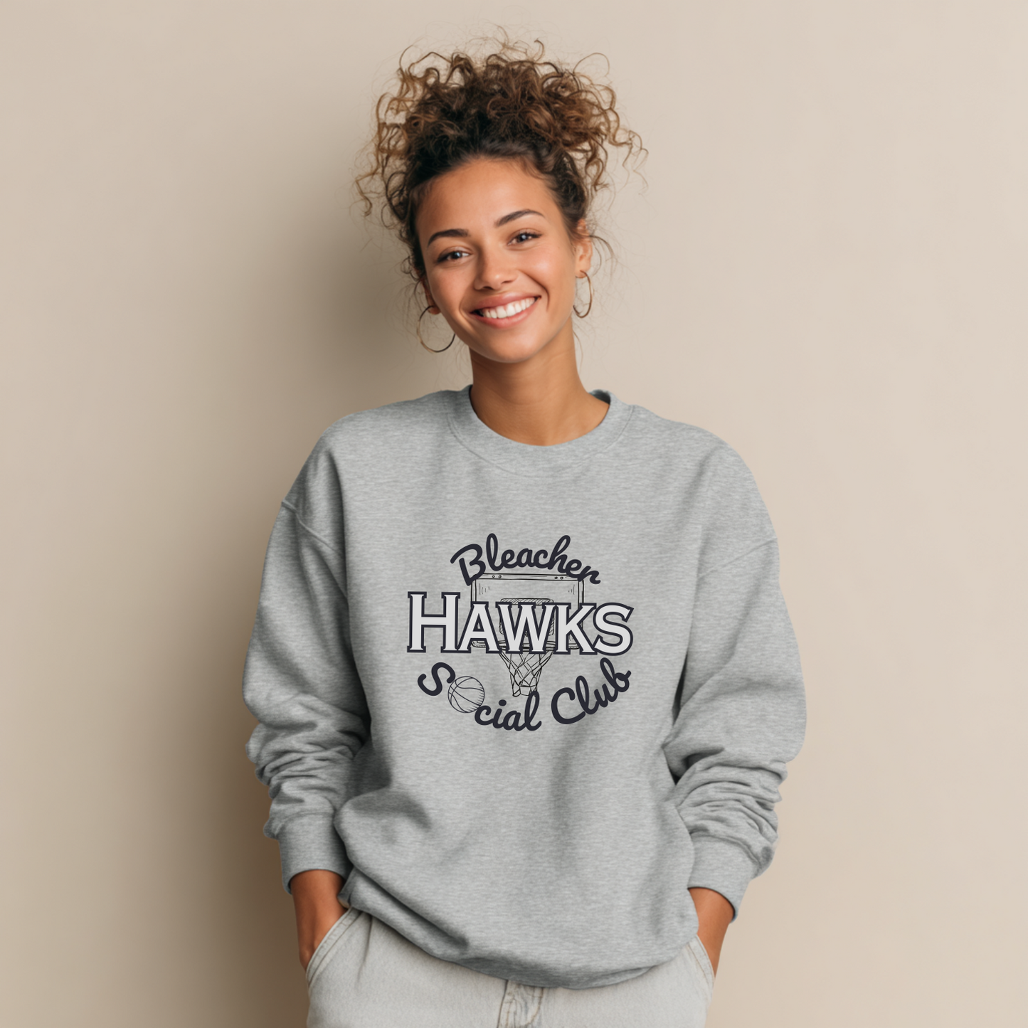 Hawks Bleacher Social Club Crewneck Sweatshirt
