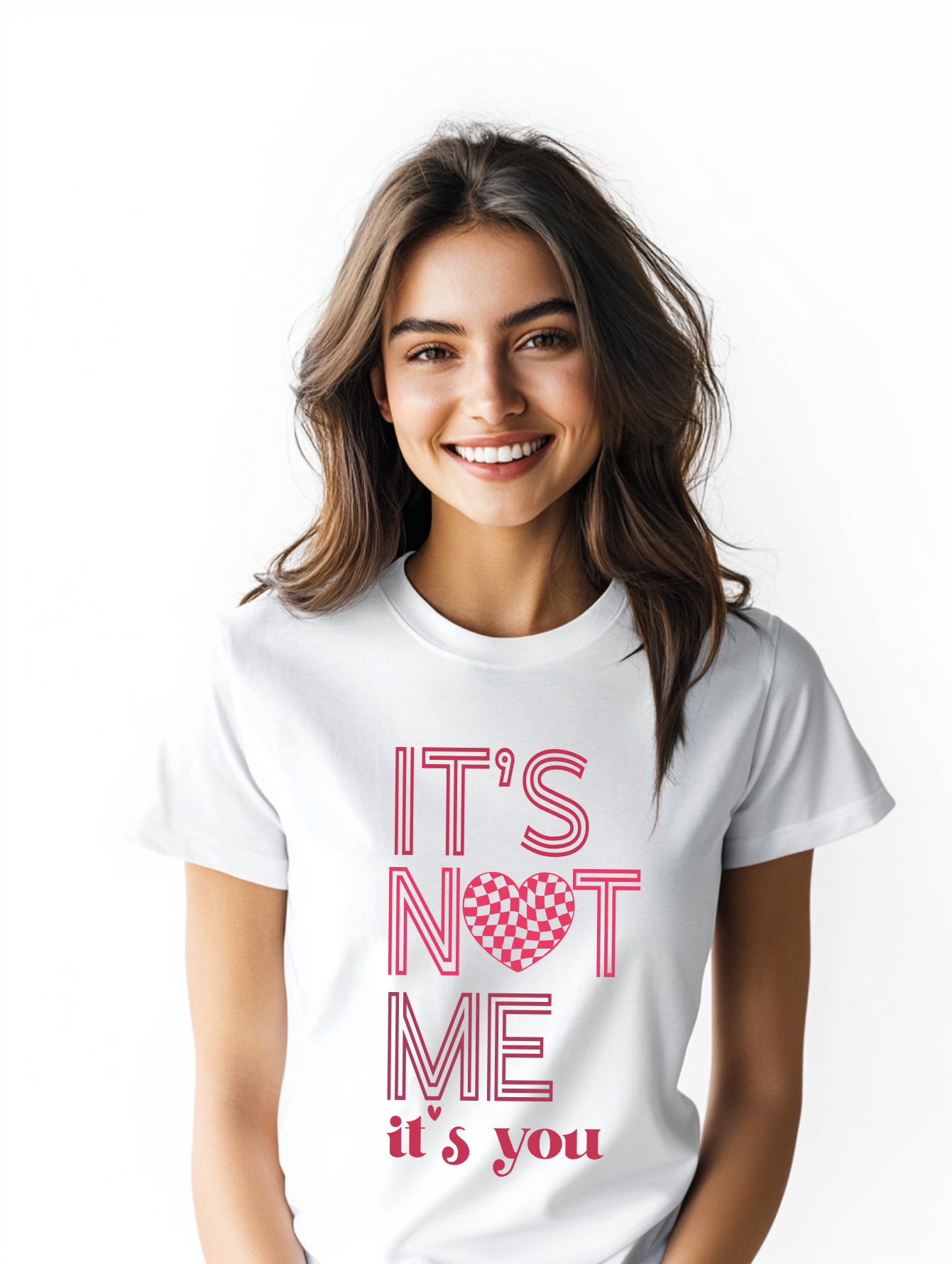It's Not Me Checkered Graphic T-Shirt