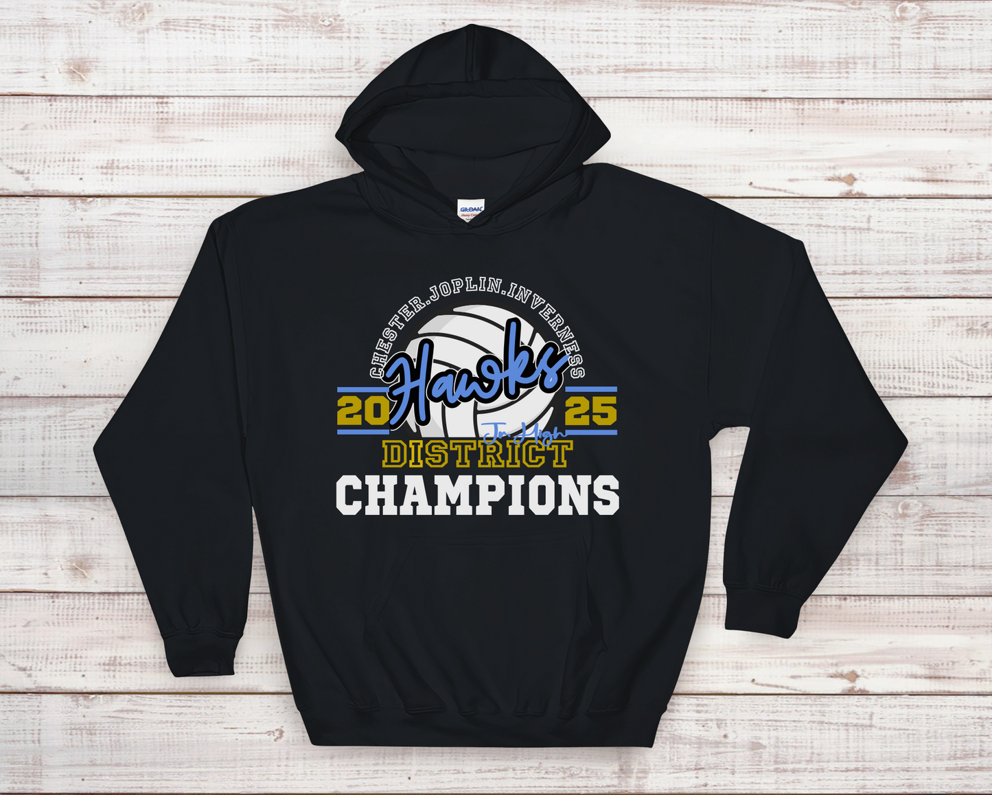 Hawks Jr. High Volleyball Champs Hoodie