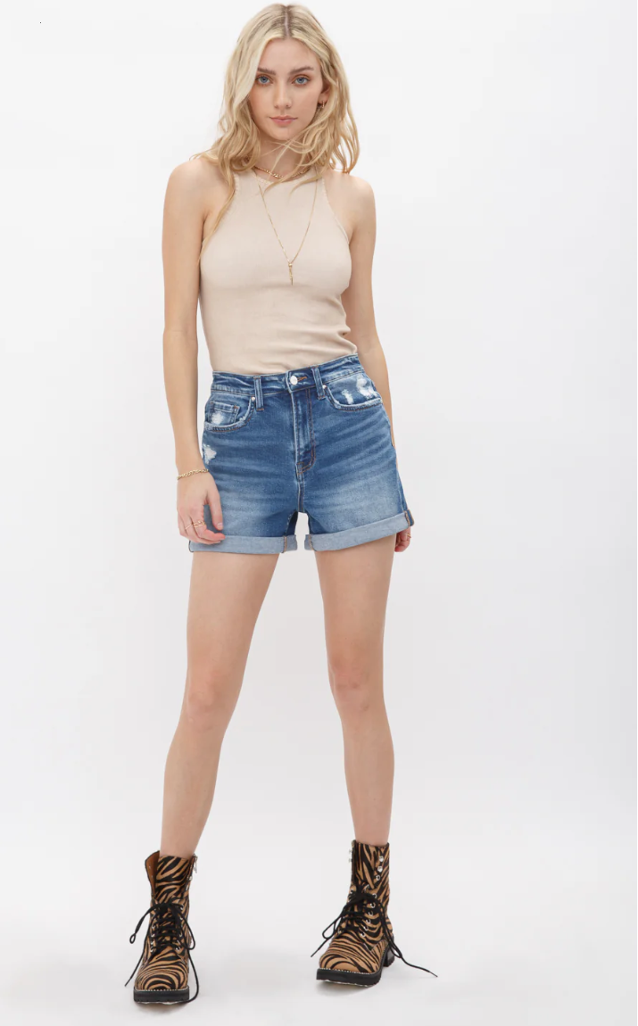 Mimi High Rise Mom Jean Shorts