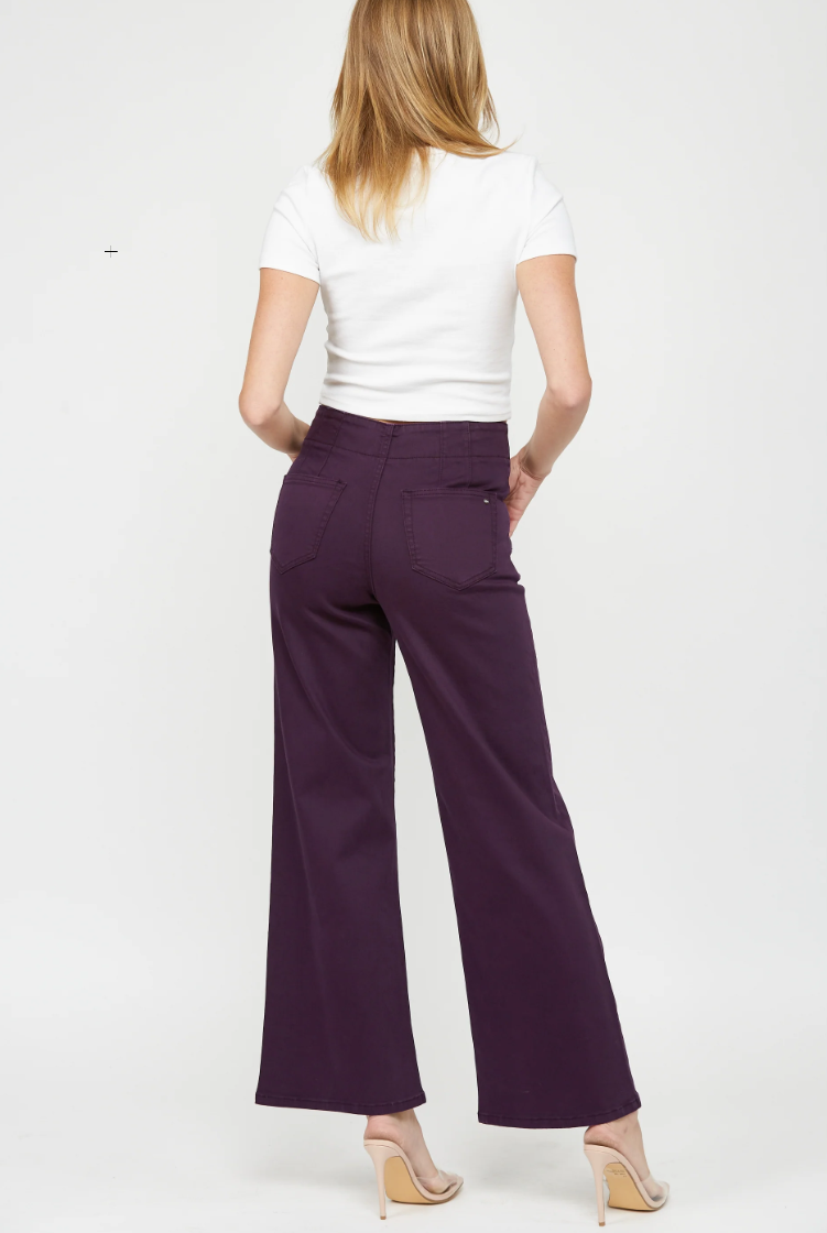 Mica Paige Plum Wide Leg Pants
