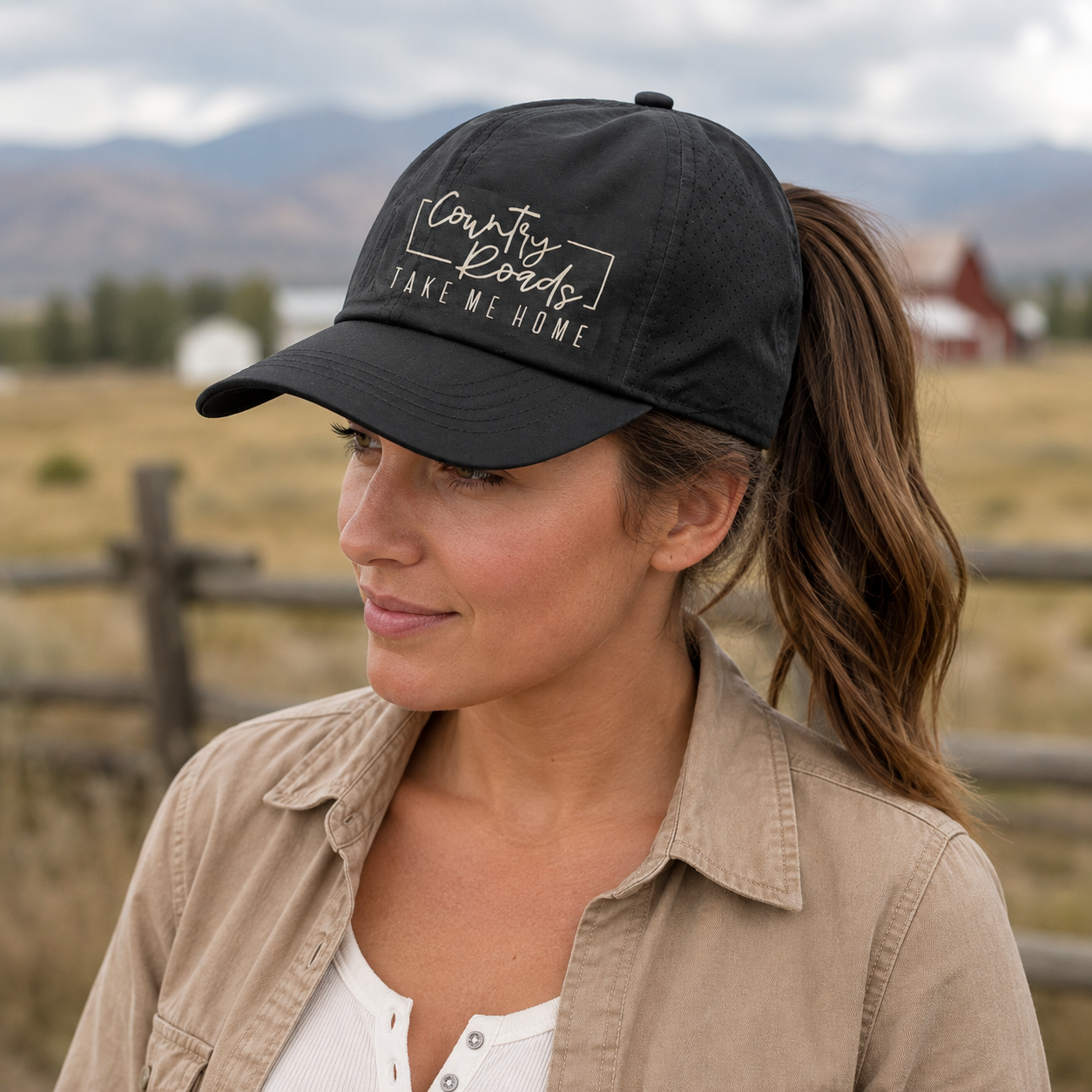 Country Roads Dri Fit Ponytail Hat
