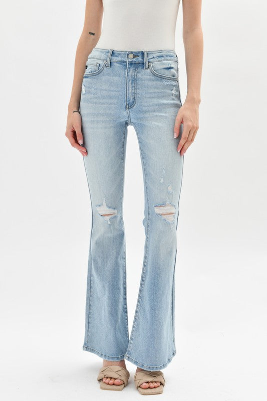 KanCan Distressed Flare Jeans