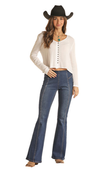 Rock & Roll Denim Pull on Flares