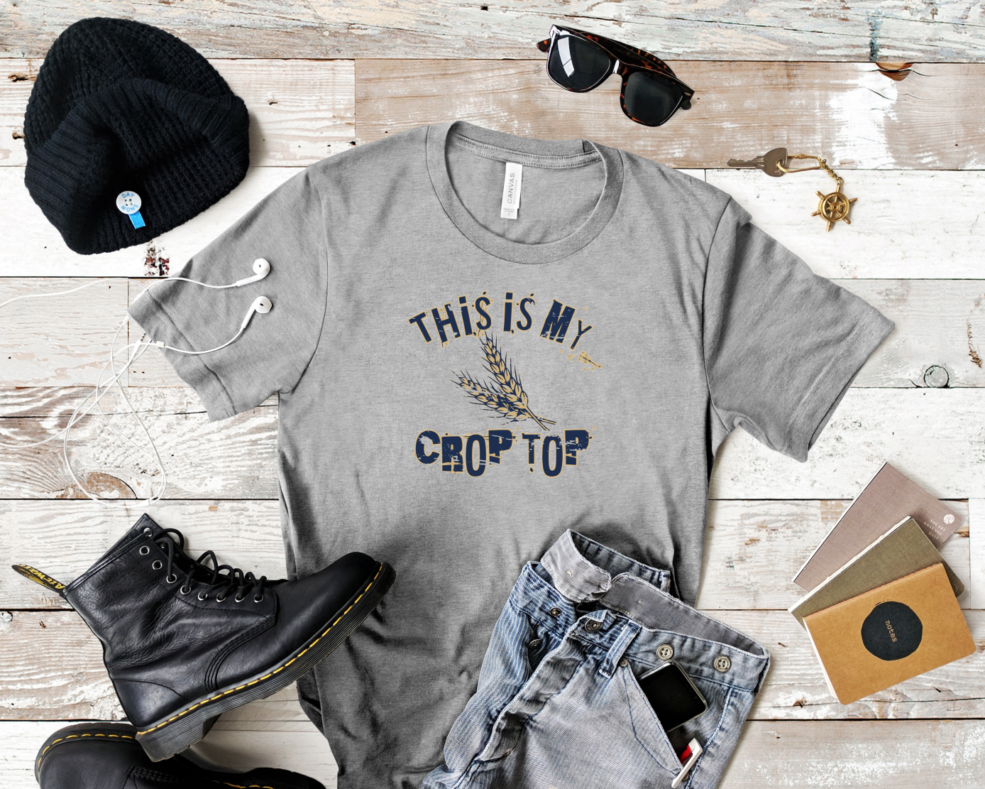 Men's Crop Top Farmin' T-Shirt