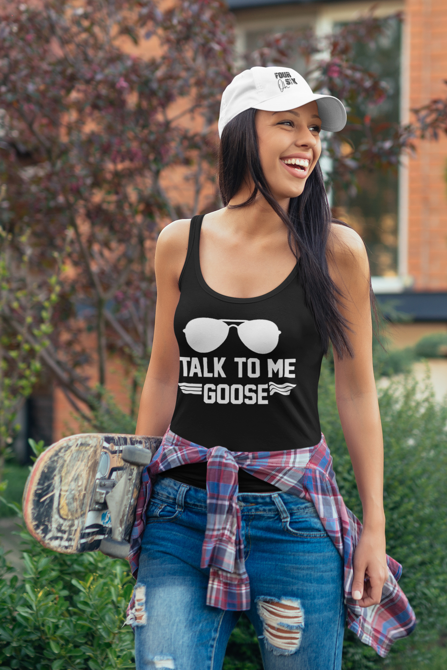 Talk to me goose racerback tank