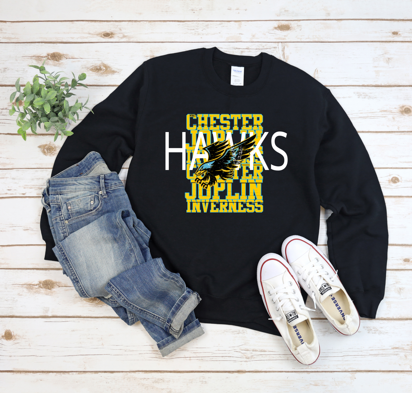 CJI Hawks Repeat Crewneck Sweatshirt