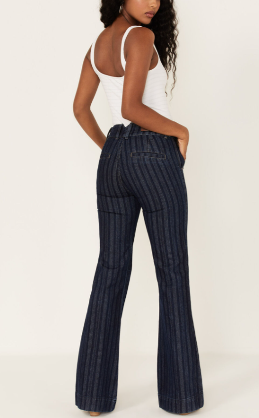 Rock & Roll Denim Jacquard High Rise Trouser
