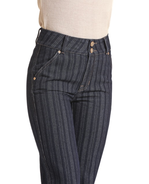 Rock & Roll Denim Jacquard High Rise Trouser