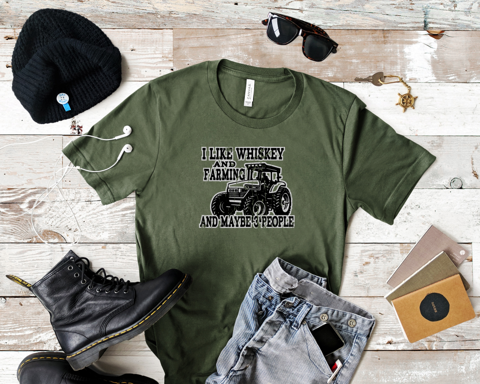 Whiskey and Farming Graphic T-Shirt