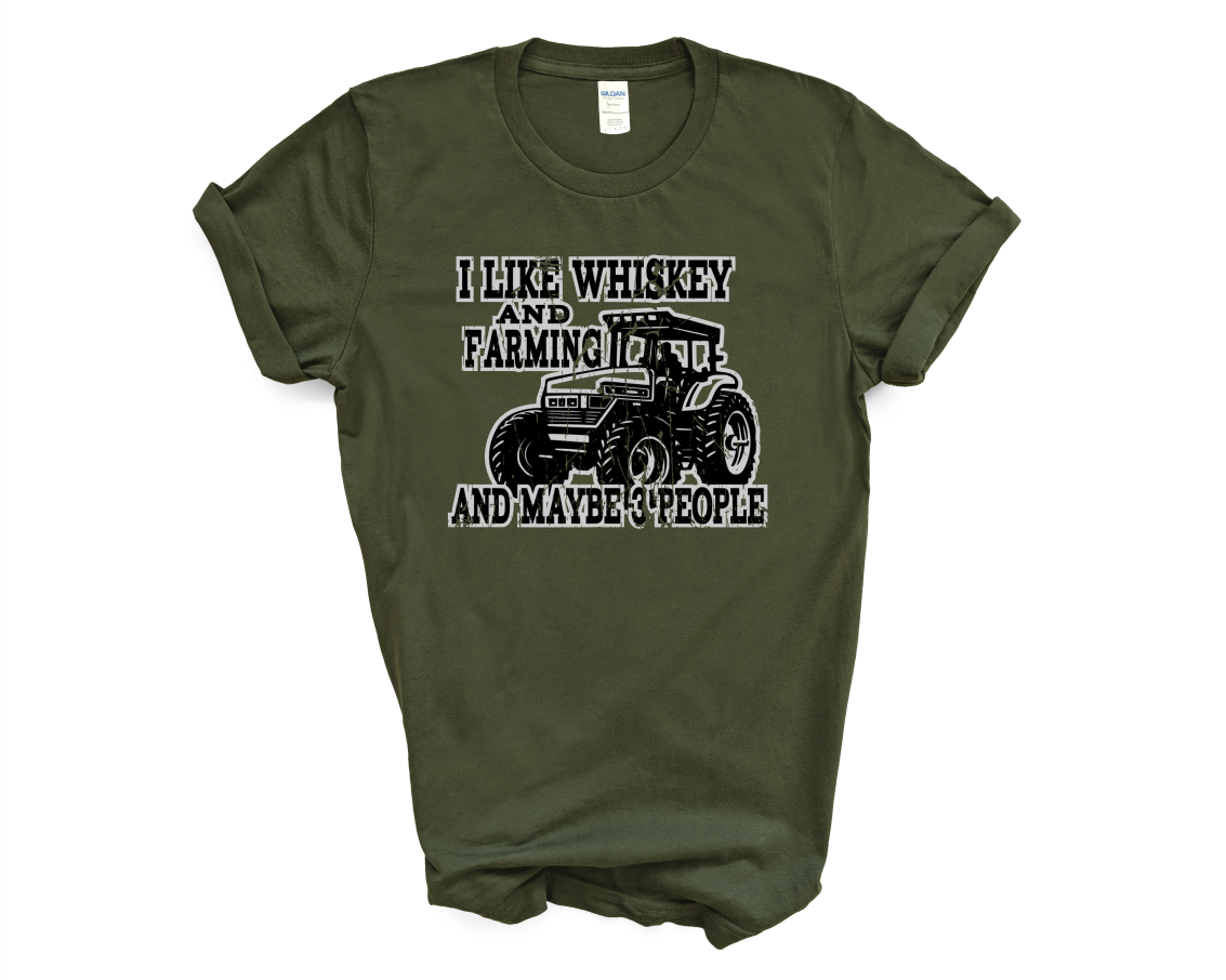 Whiskey and Farming Graphic T-Shirt