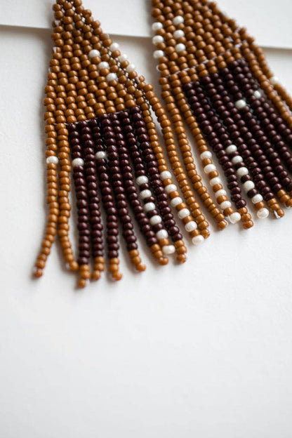 Beaded Fringe Earrings in Otoño