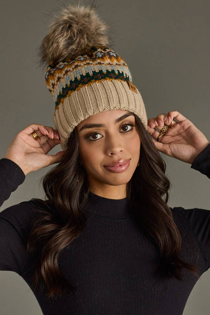 Bighorn Patterned Pom Hat