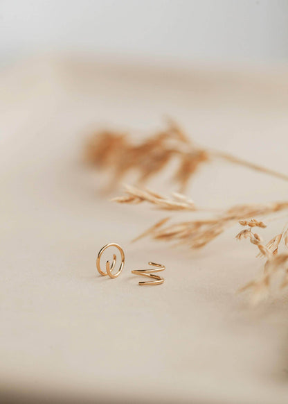 Tiny Twist Earrings | 14kt Gold Fill + Sterling Silver