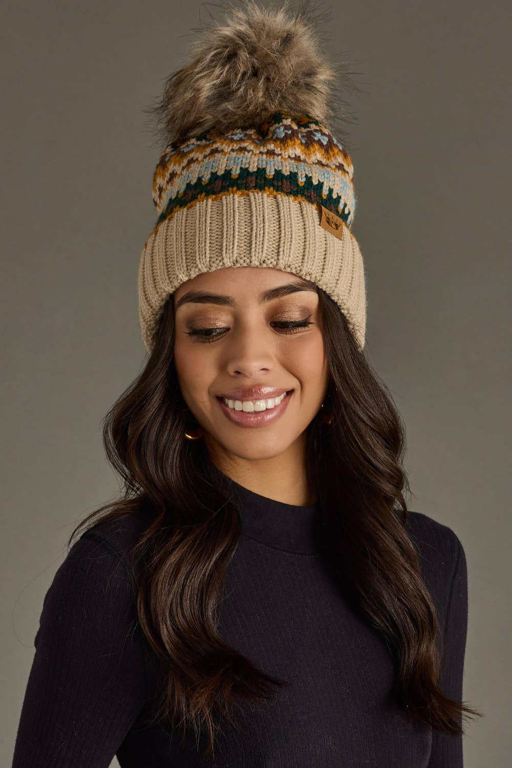 Bighorn Patterned Pom Hat