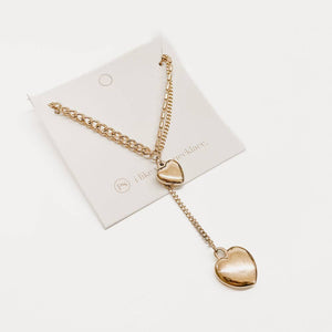 Splicing Love 2 Heart Pendant Necklace