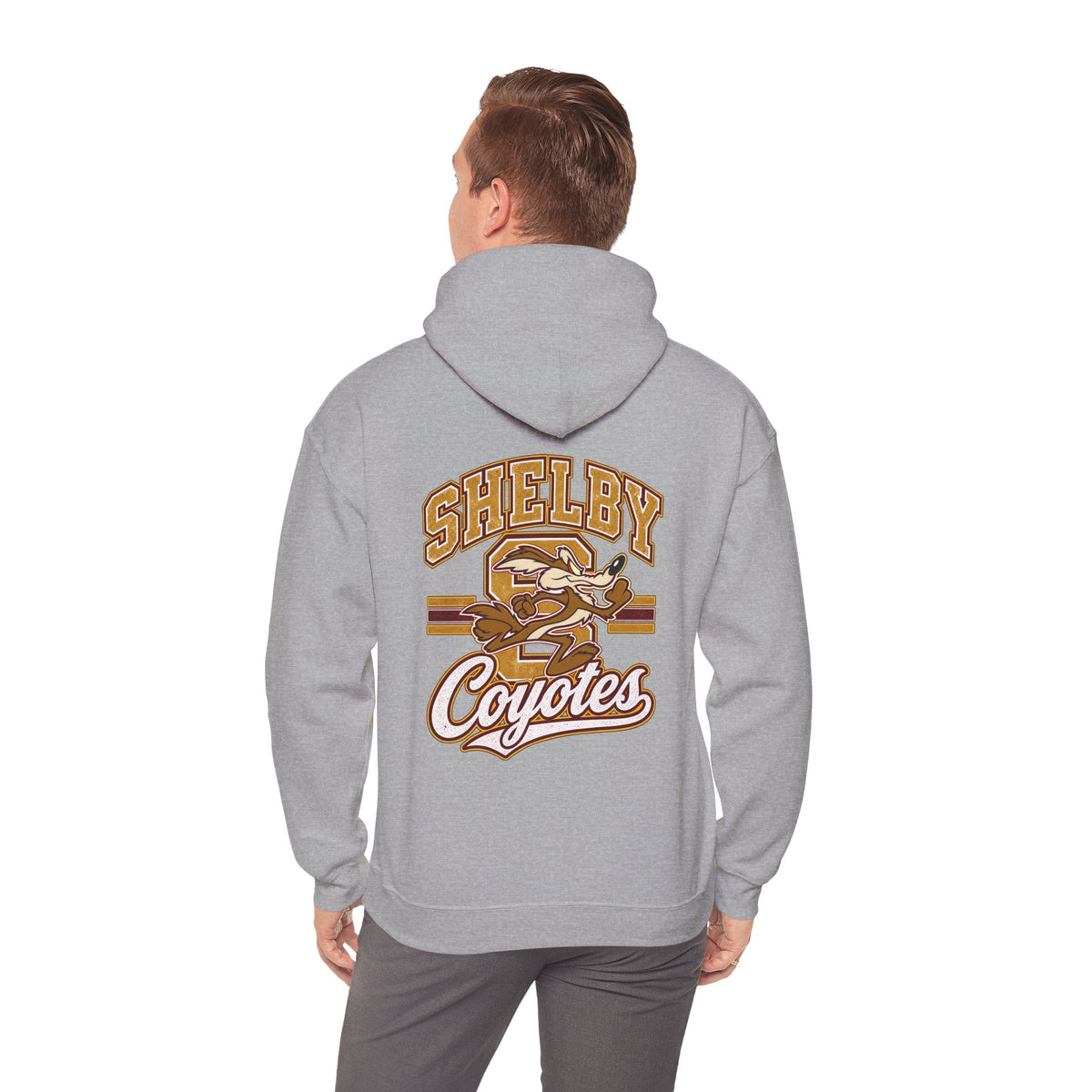 Shelby Coyotes Hoodie — Vintage Varsity School Spirit Sweatshirt