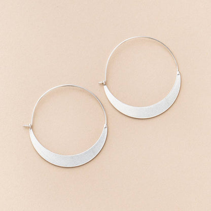 Refined Earring Collection - Crescent Hoop/Silver