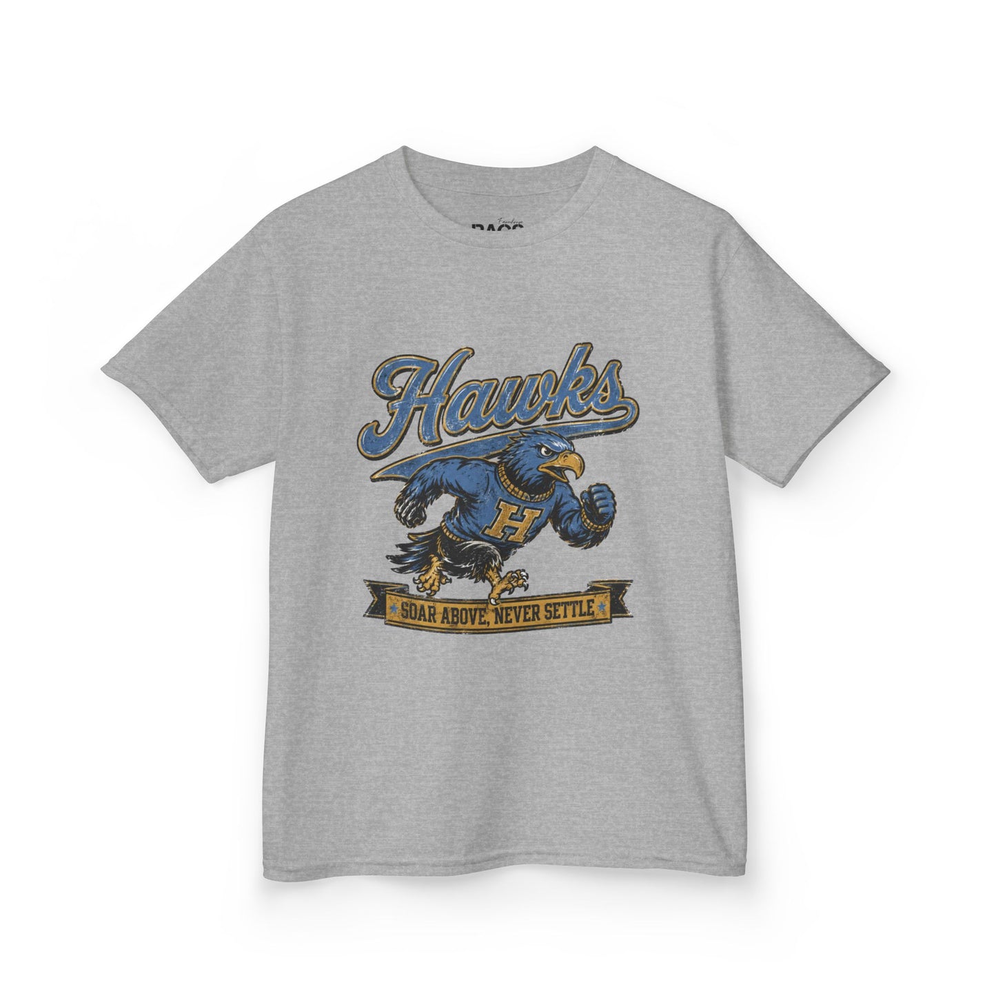 Kids 'Hawks' Graphic Tee — Vintage Mascot School Spirit Shirt