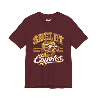 Shelby Coyotes School Spirit T-Shirt — Retro Mascot Tee