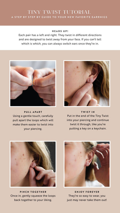 Tiny Twist Earrings | 14kt Gold Fill + Sterling Silver