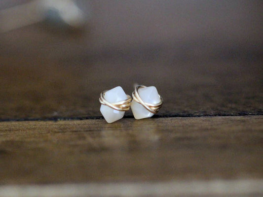 Pike Studs - Mother of Pearl: Sterling Silver