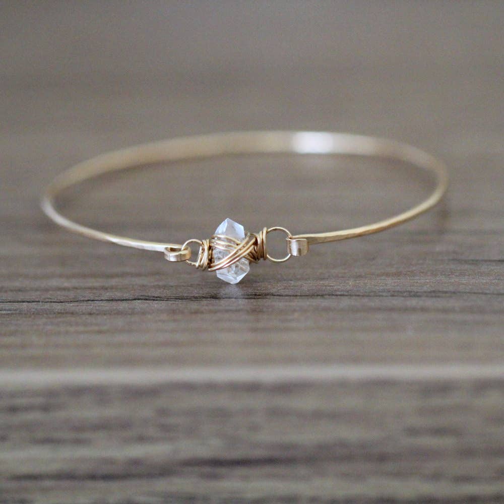 Herkimer Diamond Caged Bracelet: Sterling Silver; 7 inches