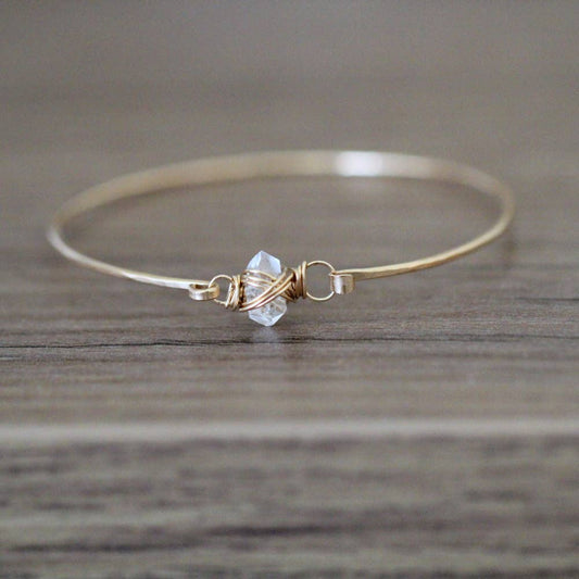 Herkimer Diamond Caged Bracelet: Sterling Silver; 7 inches