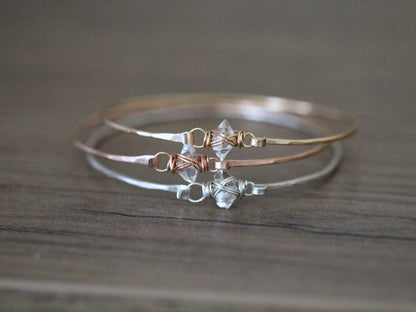 Herkimer Diamond Caged Bracelet: Sterling Silver; 7 inches