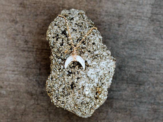 Moonbeam Necklace - Mother of Pearl: Sterling Silver 17 inches