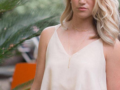 Vertical Bar Necklace: Sterling Silver 17 inches