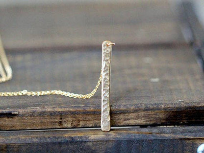 Vertical Bar Necklace: Sterling Silver 17 inches