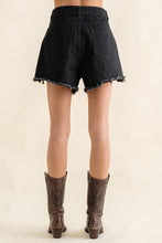 Load image into Gallery viewer, Dolly Frayed Rhinestone Denim Shorts
