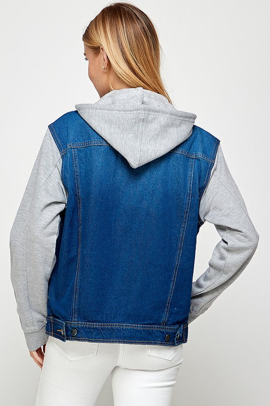 Salt & Pepper Denim Fleece Hoodie Jacket