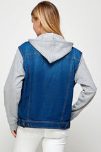 Load image into Gallery viewer, Salt &amp; Pepper Denim Fleece Hoodie Jacket
