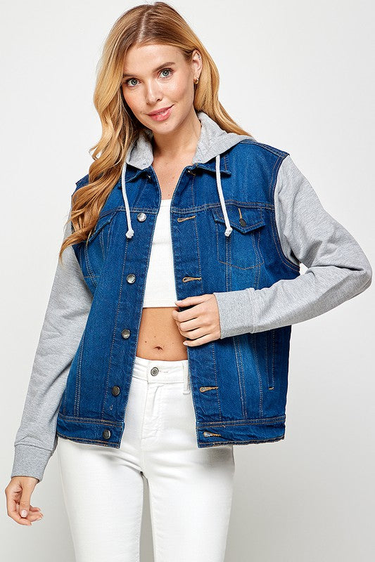 Salt & Pepper Denim Fleece Hoodie Jacket