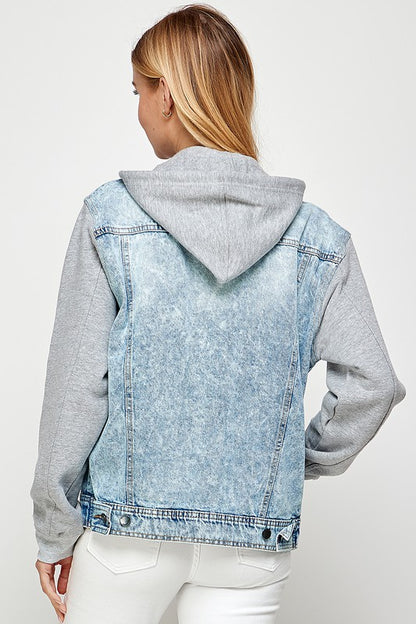 Salt & Pepper Denim Fleece Hoodie Jacket