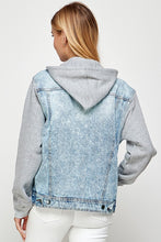 Load image into Gallery viewer, Salt &amp; Pepper Denim Fleece Hoodie Jacket
