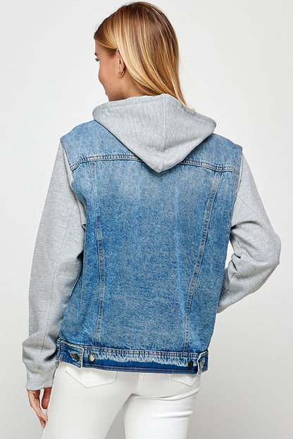 Salt & Pepper Denim Fleece Hoodie Jacket